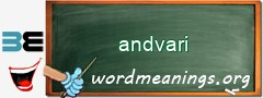 WordMeaning blackboard for andvari